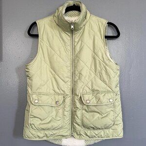 🍵 SUPER CUTE ADORABLE REVERSIBLE LIGHT SAGE GREEN PLAID WINTER VEST